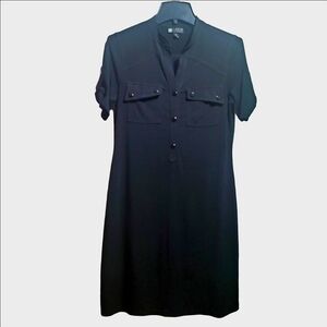 CAROLE LITTLE Black Pullover Shirt Dress Size 8 with 5% Spandex EUC